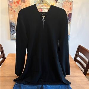 Coco + Carmen Black Zip-Up Cardigan with pockets and hood